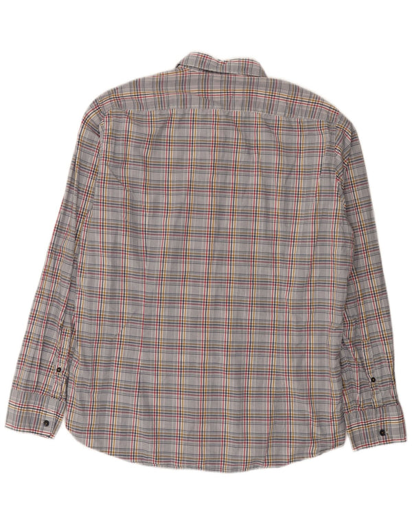 Camicia Hugo Boss da uomo vestibilità regolare, cotone a quadri grigi grandi