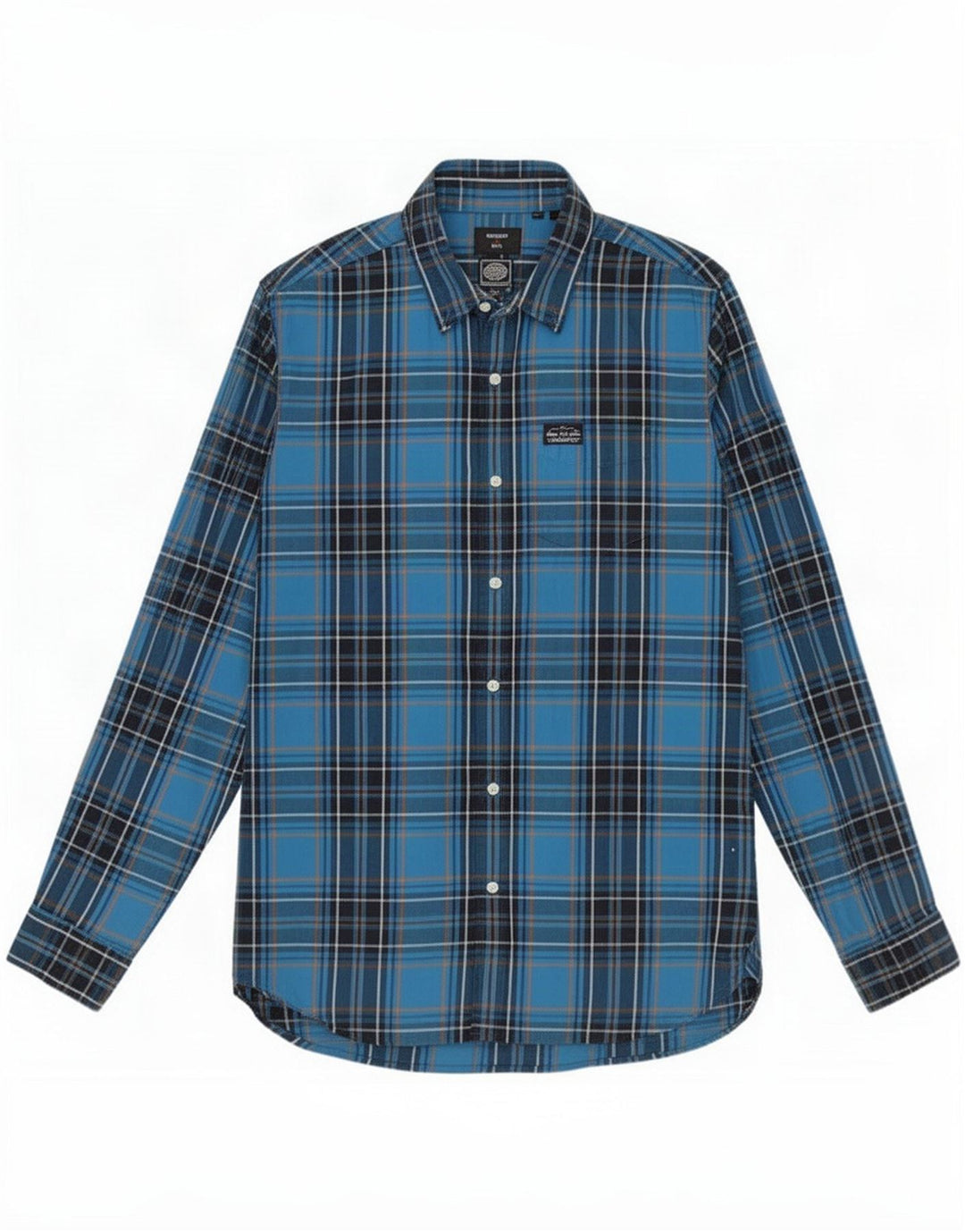 Superdry Camicia in flanella da uomo grande scozzese blu