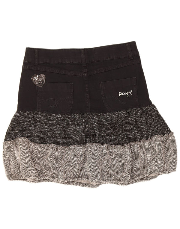 Gonna a strati da donna Desigual EU 36 Small W28 Cotone color block nero