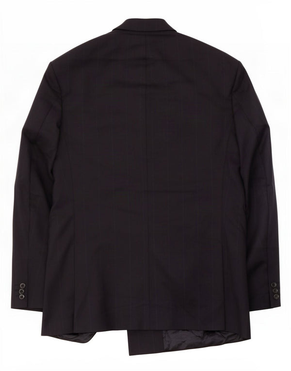 Giacca blazer lunga da uomo Marks & Spencer UK 42 grande gessato blu navy