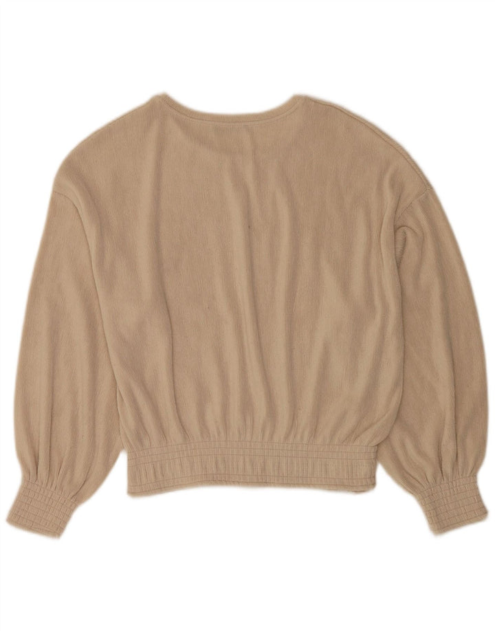 Camicetta oversize a maniche lunghe da donna Zara UK 10 Small Beige Poliestere