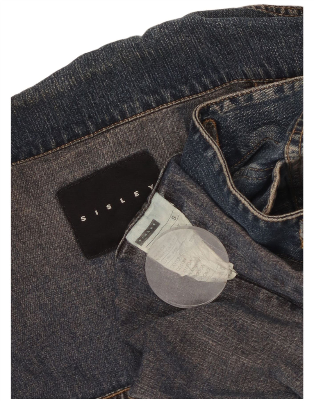 Giacca di jeans da donna SISLEY UK 10 piccola in cotone blu