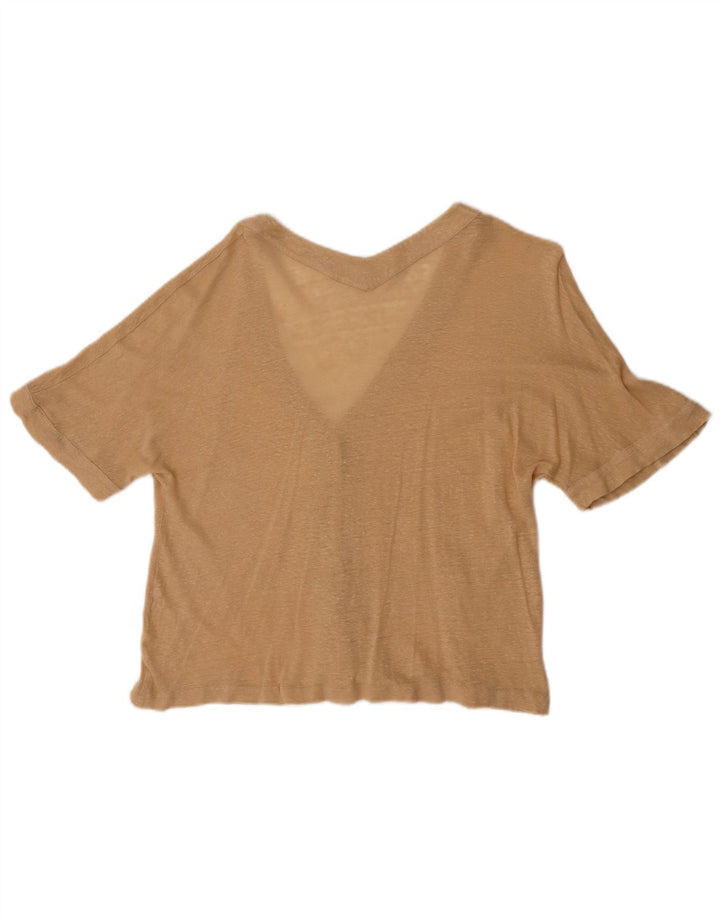 Top cardigan a maniche corte da donna Massimo Dutti UK 14 Beige medio