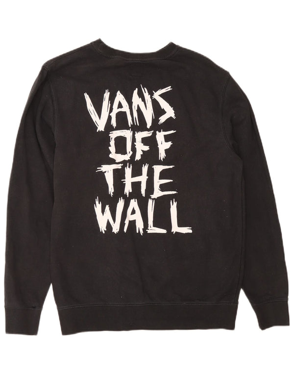 Felpa con grafica da uomo VANS Maglione piccolo in cotone nero