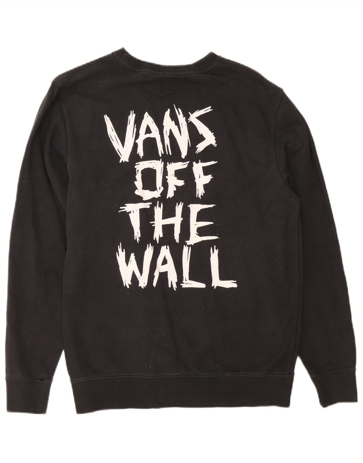Felpa con grafica da uomo VANS Maglione piccolo in cotone nero