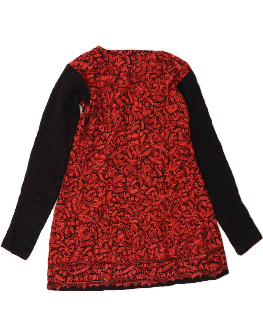 VINTAGE Womens Cardigan Top UK 10 Small Red Floral Vintage Vintage and Second-Hand Vintage from Messina Hembry 