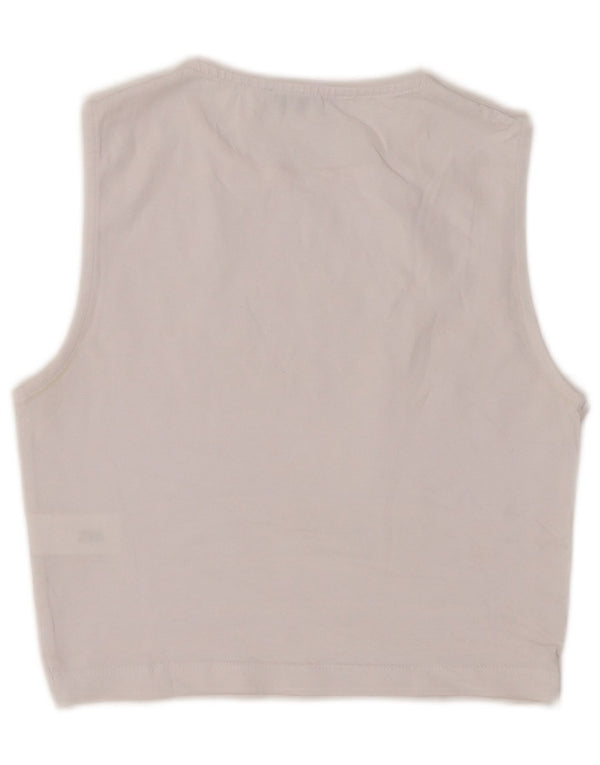 Canotta corta da donna Zara UK 4 XS cotone bianco
