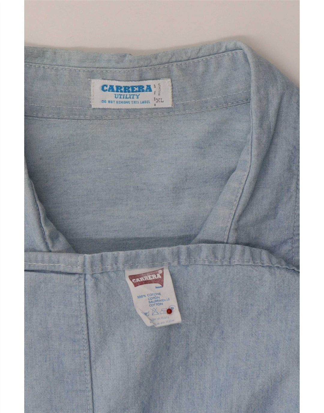 Camicia Carrera Uomo XL Cotone Blu
