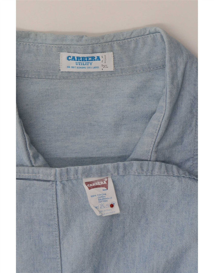 Camicia Carrera Uomo XL Cotone Blu