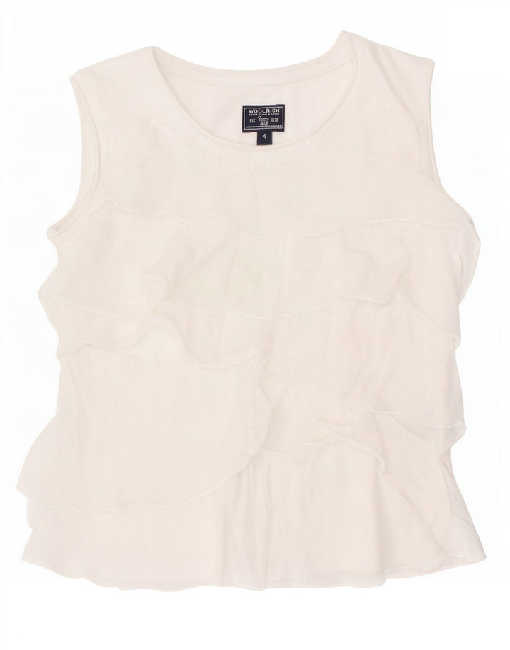 Camicetta senza maniche per bambina Woolrich Top 3-4 anni in cotone bianco