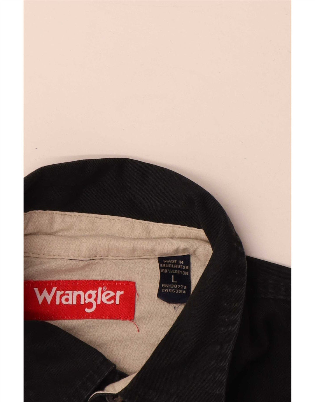 Camicia di jeans da uomo Wrangler grande in cotone nero