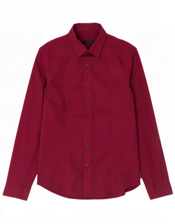 Camicia da uomo Calvin Klein Jeans Large in cotone marrone