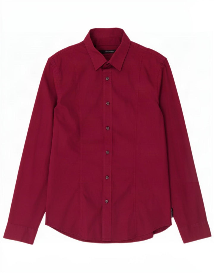 Camicia da uomo Calvin Klein Jeans Large in cotone marrone