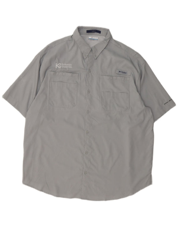 Camicia Columbia Tamiami da uomo a maniche corte 2XL Poliestere grigio