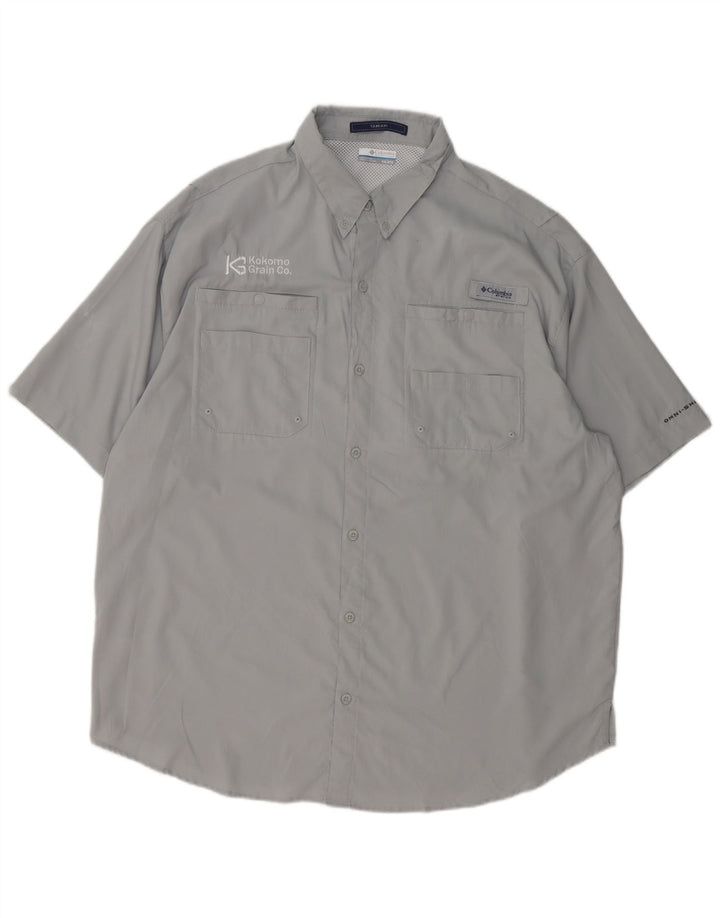 Camicia Columbia Tamiami da uomo a maniche corte 2XL Poliestere grigio