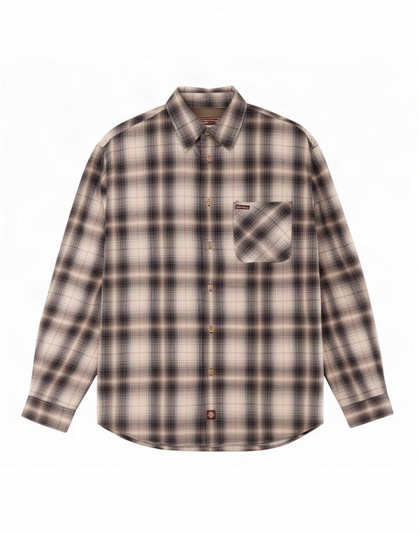 Camicia in flanella da uomo Marlboro Classics, cotone a quadri blu navy grande