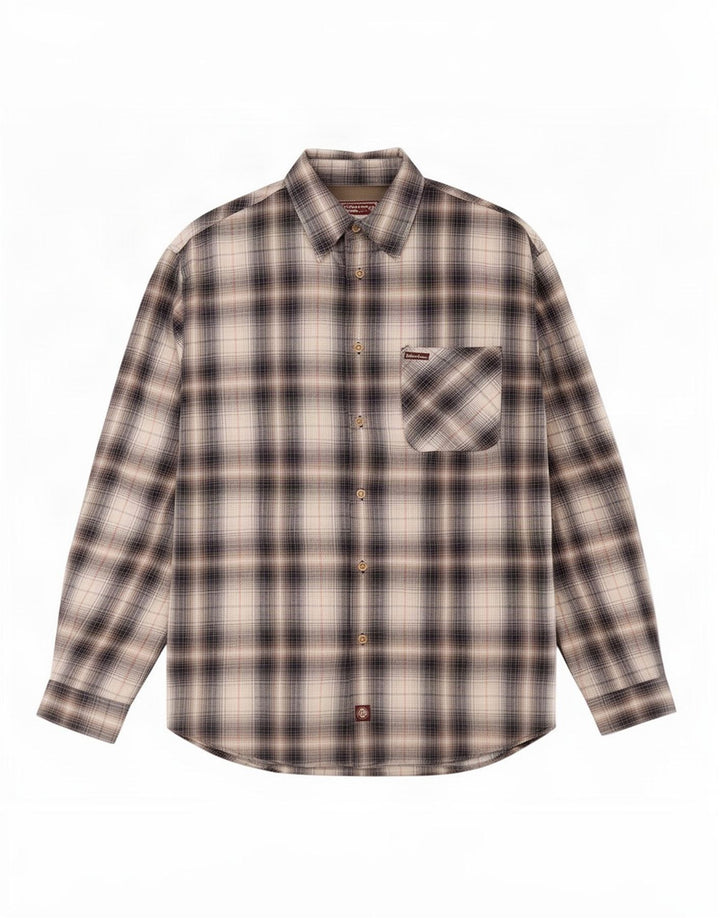 Camicia in flanella da uomo Marlboro Classics, cotone a quadri blu navy grande
