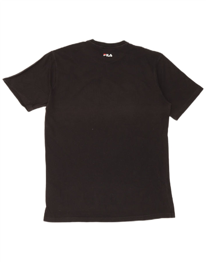 T-shirt grafica da uomo Fila Top Small in cotone nero