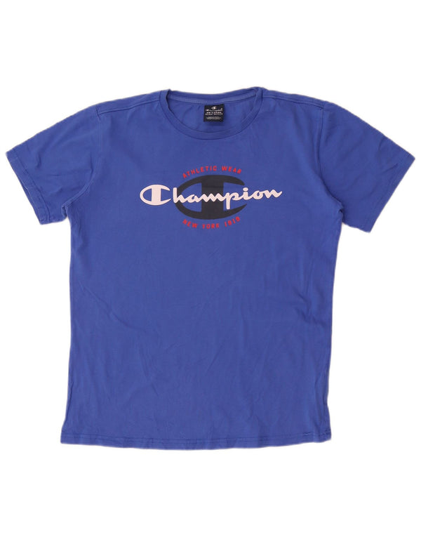 T-shirt grafica Champion da bambino, 15-16 anni, 2XL, cotone blu