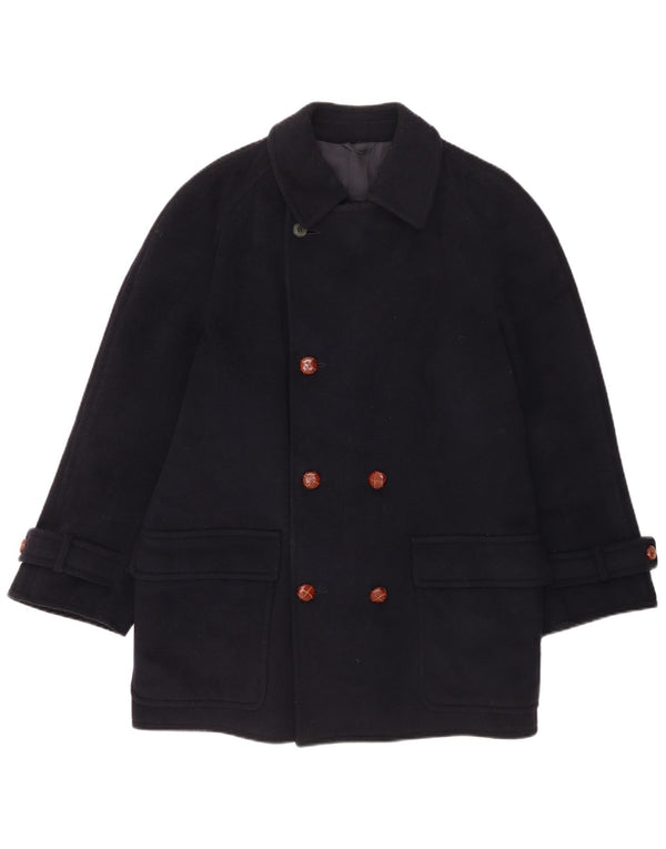 Cappotto doppiopetto da uomo Les Copains UK 36 Small Lana blu navy