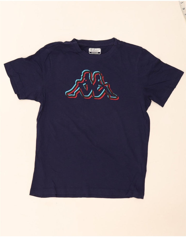 T-shirt grafica da uomo Kappa Top in cotone blu navy medio