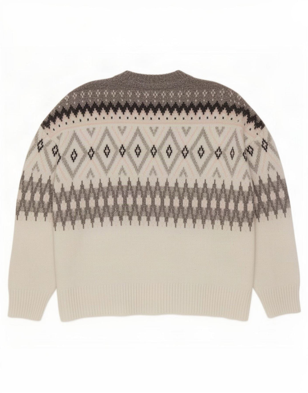 Maglione maglione girocollo da uomo Marks & Spencer XL grigio Fair Isle poliestere
