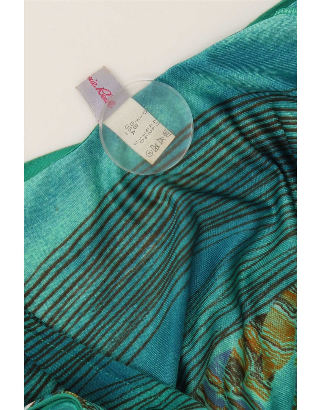 Tuta vintage da donna IT 44 Verde medio floreale in poliammide