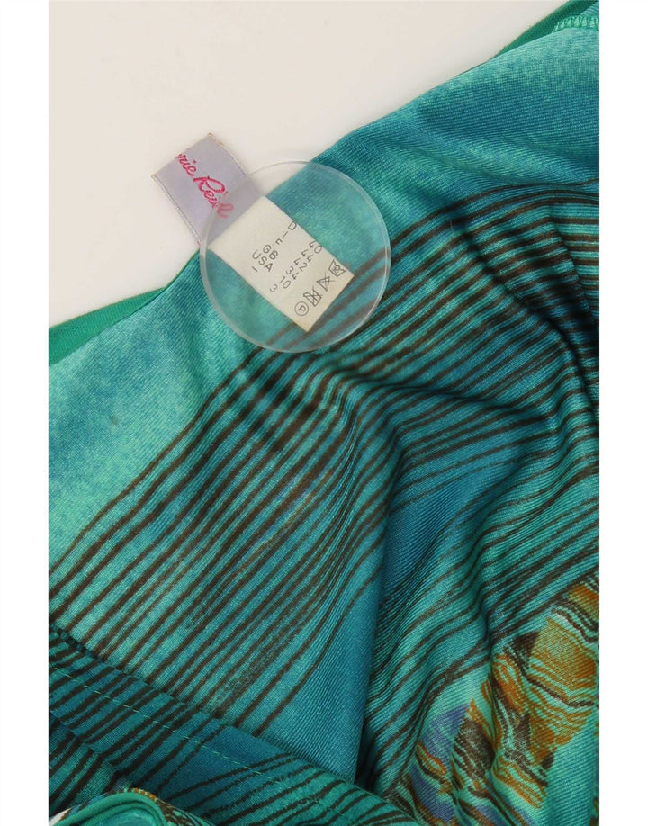 Tuta vintage da donna IT 44 Verde medio floreale in poliammide