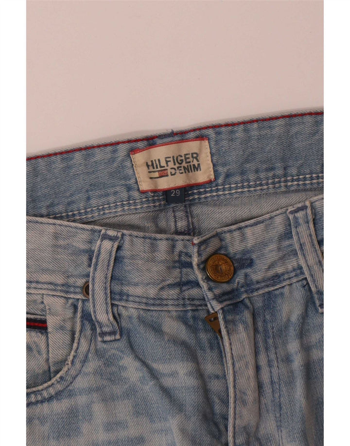 Pantaloncini di jeans da uomo Tommy Hilfiger W29 Cotone geometrico blu medio