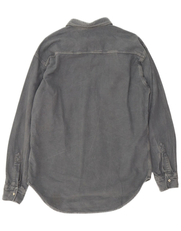 Camicia di jeans da uomo Replay grande in cotone grigio