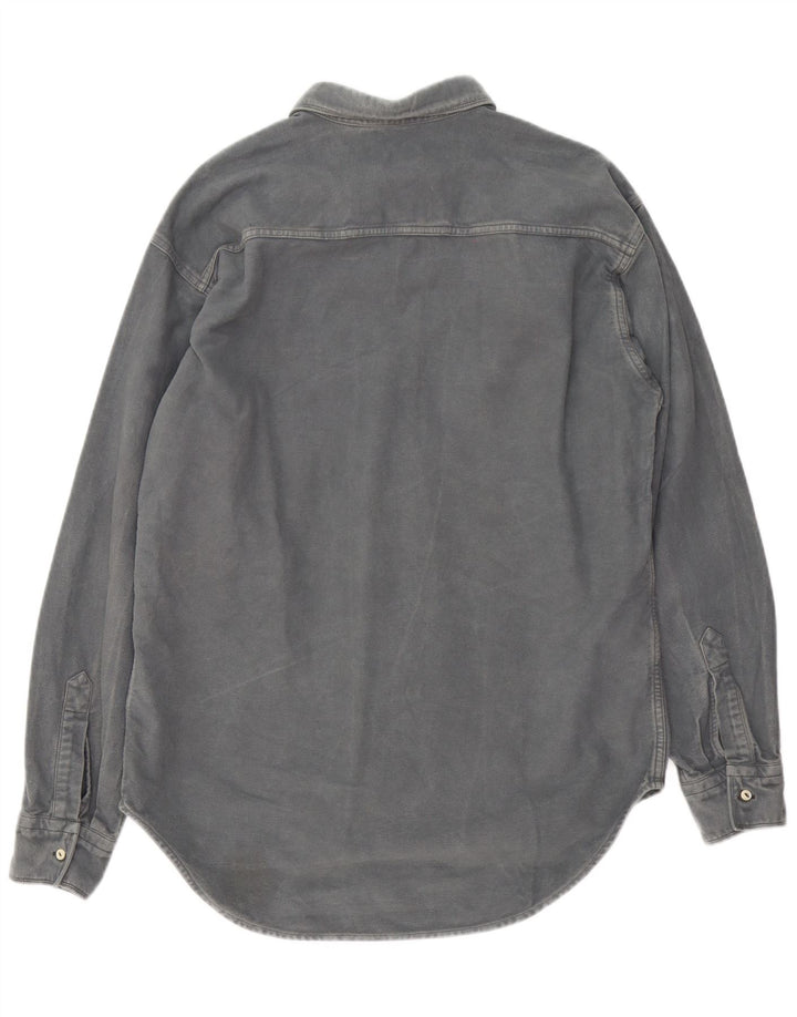 Camicia di jeans da uomo Replay grande in cotone grigio
