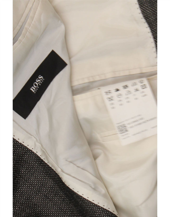 Giacca blazer da uomo a 2 bottoni Hugo Boss EU 50 grande lana vergine grigia