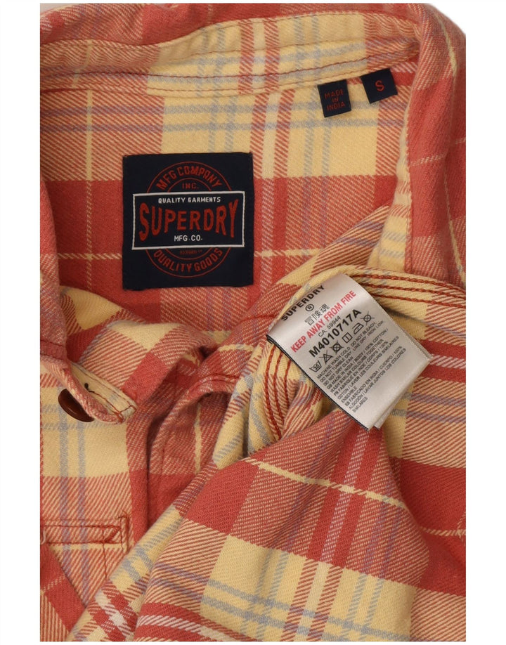 Camicia da uomo in flanella Superdry in cotone a quadri rossi piccoli