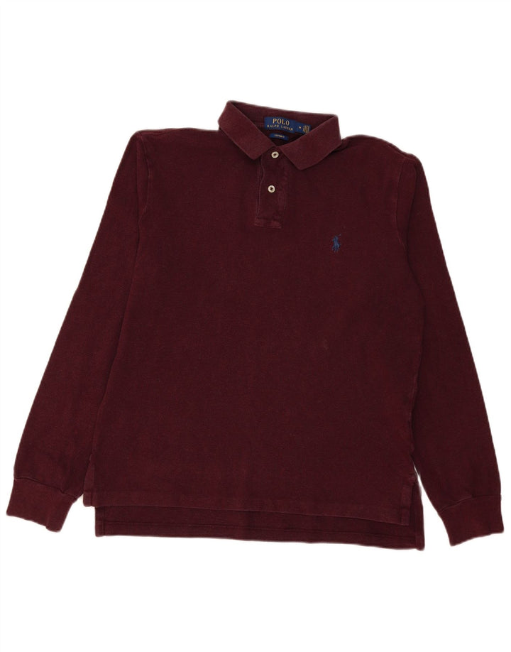 POLO RALPH LAUREN Polo da uomo a maniche lunghe su misura Bordeaux medio