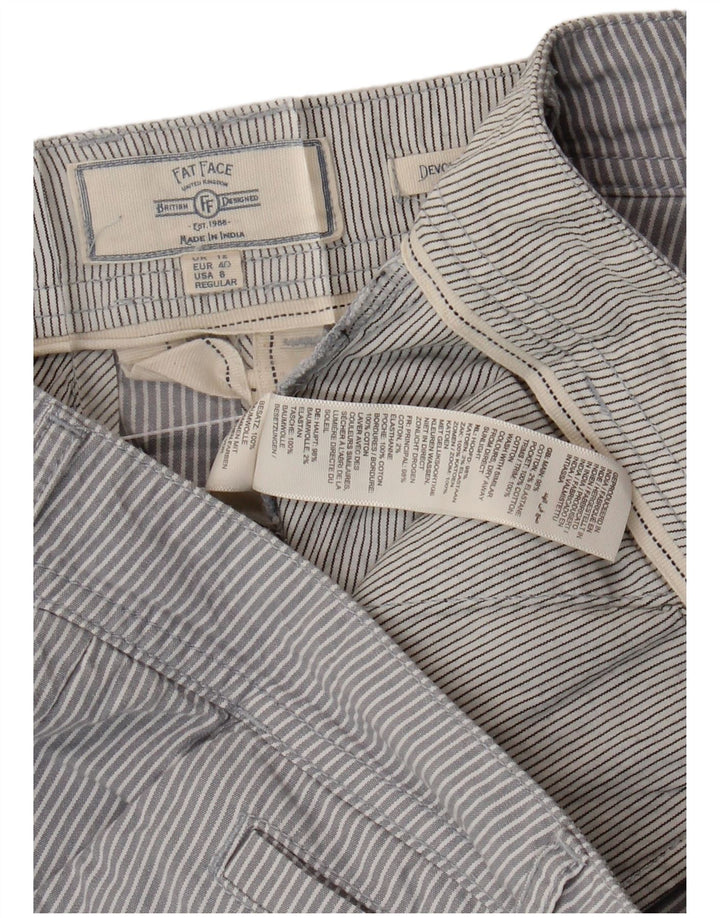 Pantaloni corti regolari da donna Fat Face UK 12 medi W32 L25 a righe grigie