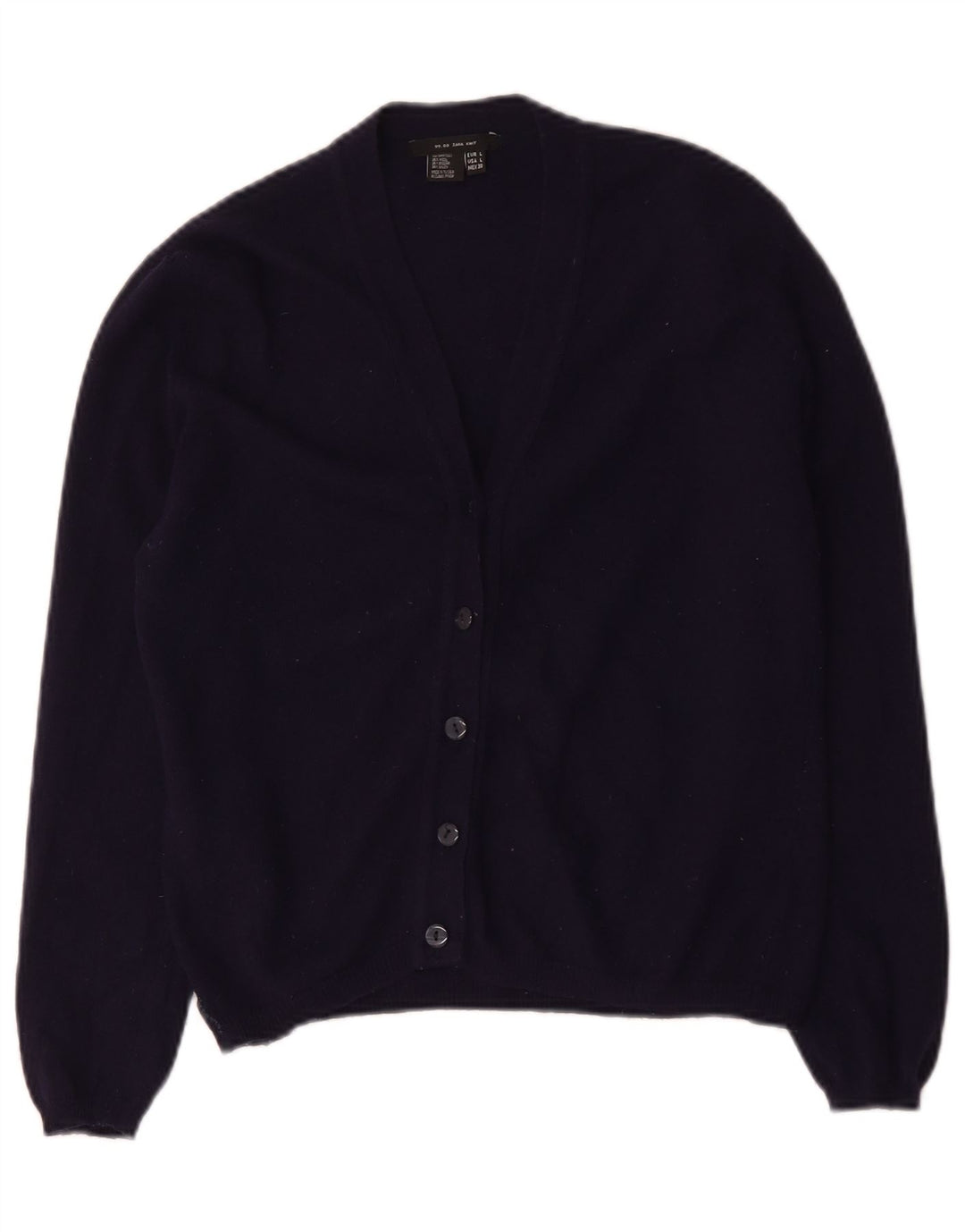 Maglione cardigan da donna Zara UK 14 grande lana blu navy