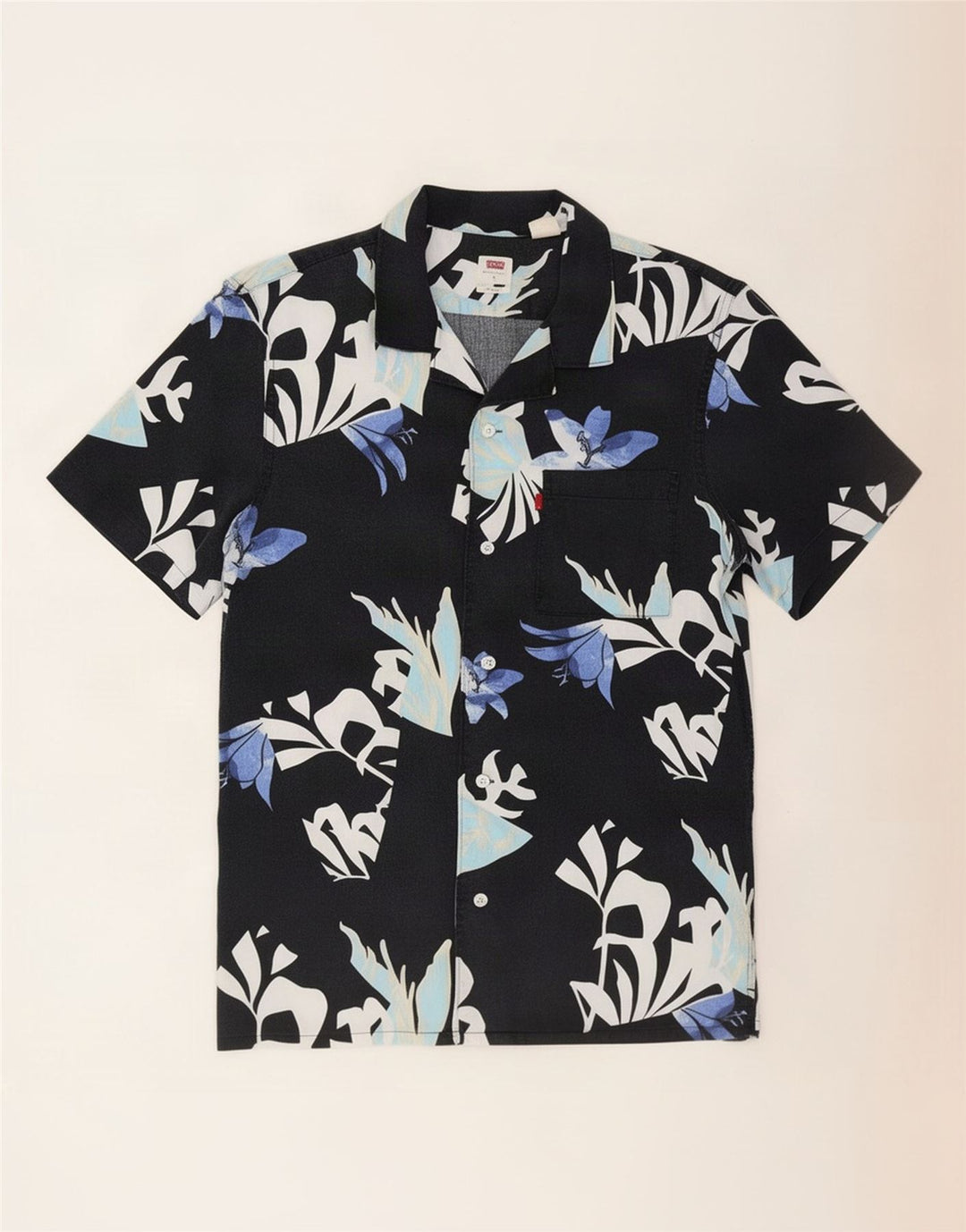 Camicia a maniche corte rilassata da uomo Levi's piccola in lycra floreale nera