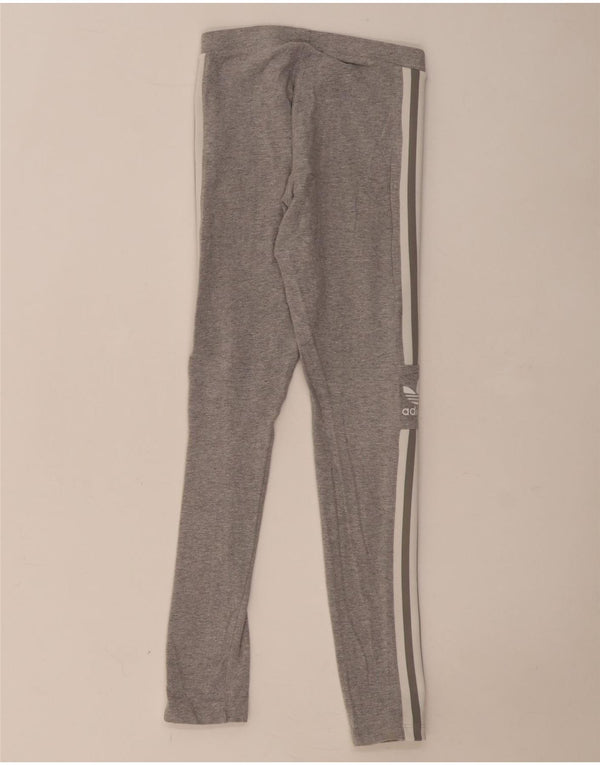 Leggings grafici da donna Adidas UK 6 XS cotone chiazzato grigio