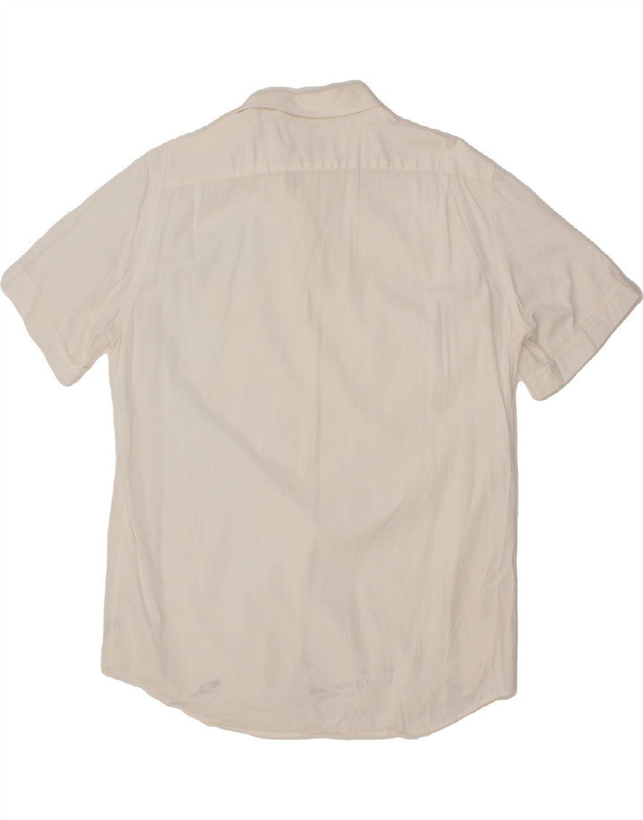 LACOSTE Mens Short Sleeve Shirt Size 43 Large White Cotton Vintage Lacoste and Second-Hand Lacoste from Messina Hembry 