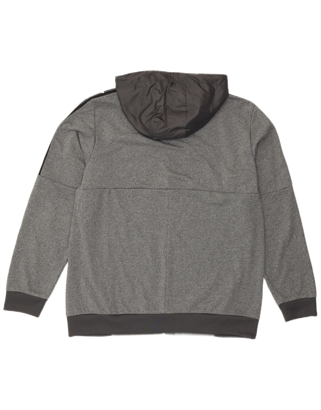 ADIDAS Mens Graphic Zip Hoodie Sweater XL Grey Colourblock Polyester