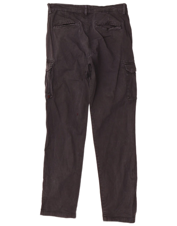 Pantaloni cargo dritti da uomo Gas Large W34 L32 cotone nero