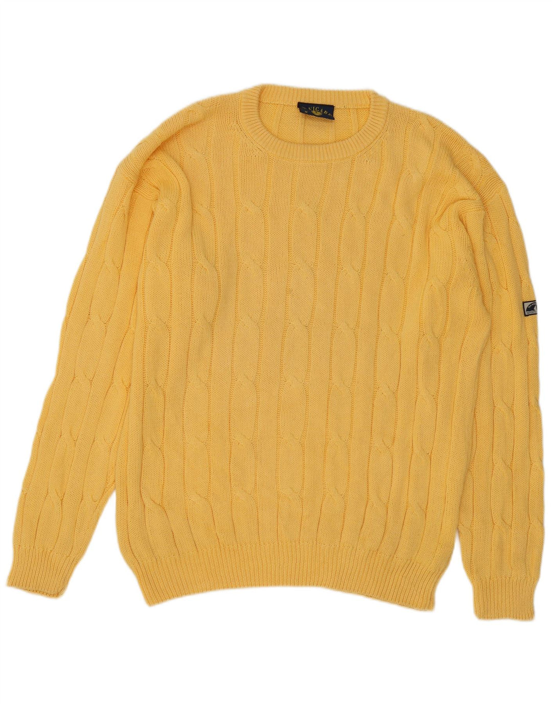 Maglione maglione girocollo da uomo Navigare in cotone giallo medio