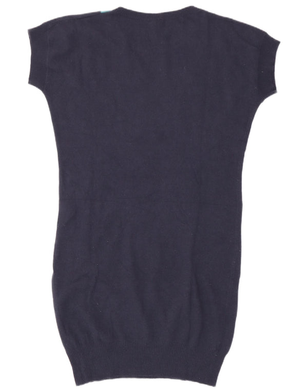 Abito maglione da donna Benetton UK 16 Large Blu Navy Argyle/Diamante