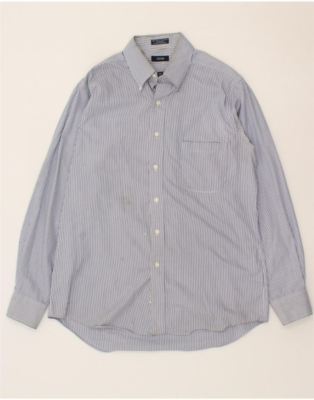 IZOD Mens Shirt Size 16 Large Blue Pinstripe Cotton Vintage Izod and Second-Hand Izod from Messina Hembry 
