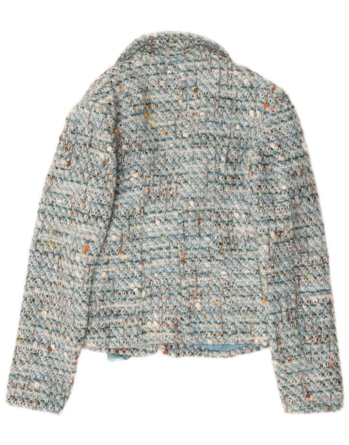 Giacca blazer da donna con cravatta sul davanti Luisa Spagnoli IT 40 piccola blu screziata