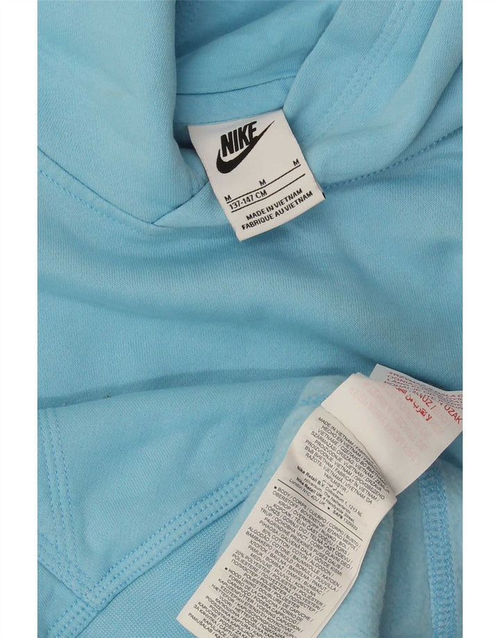 Felpa con cappuccio grafica Nike da ragazzo 10-11 anni in cotone blu medio