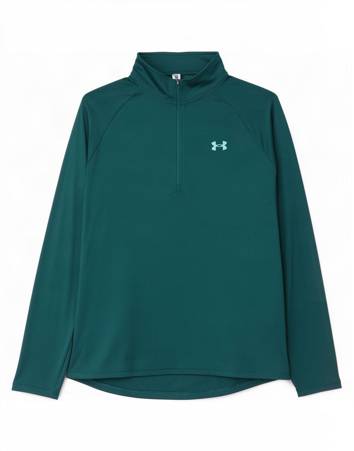 Under Armour Maglia da uomo con zip e collo a maniche lunghe grande verde