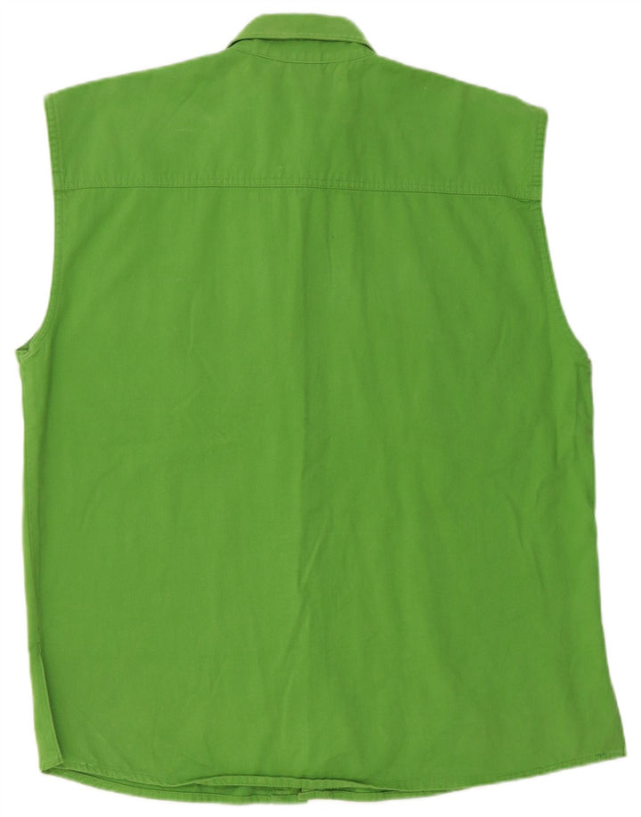 Camicia oversize senza maniche vintage da donna EU 40 cotone verde medio