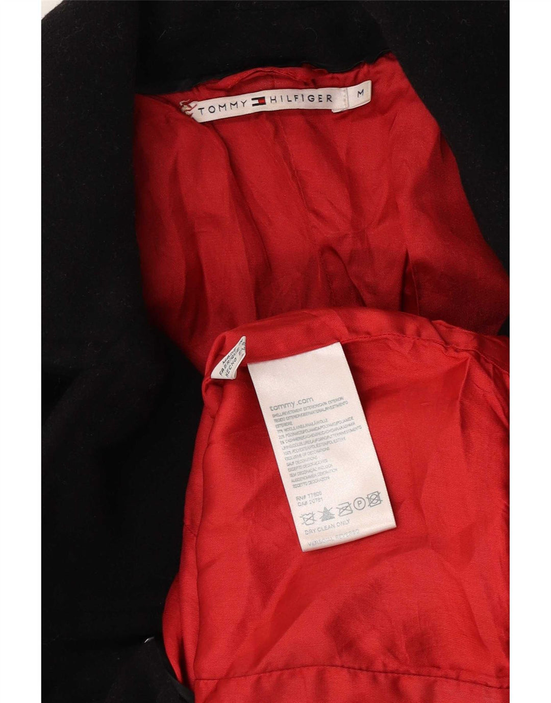 Cappotto da marinaio da donna Tommy Hilfiger UK 12 lana nera media