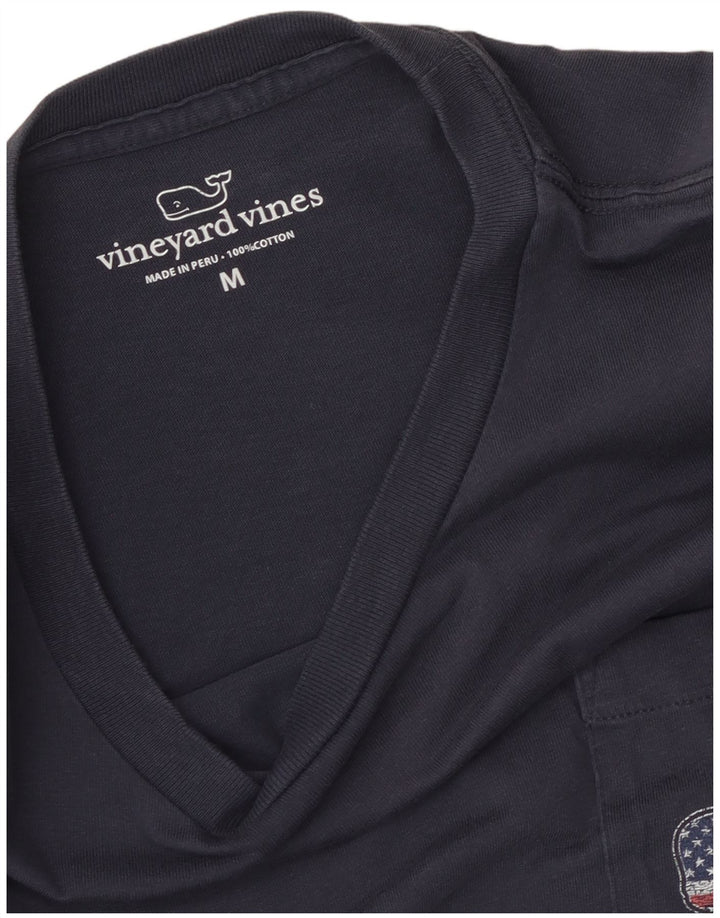 T-shirt grafica da uomo Vineyard Vines USA Top in cotone blu navy medio
